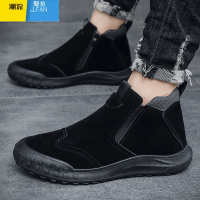 聚范男鞋夏季高帮2024新款板鞋男士休闲运动男款一脚蹬工作劳保鞋子