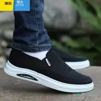 聚范男鞋夏季透气老北京布鞋运动休闲鞋软底板鞋薄款一脚蹬帆布鞋