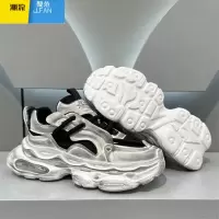 聚范欧洲站男鞋夏季透气潮流做旧老爹鞋厚底增高跑步休闲运动小白潮鞋