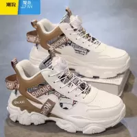 聚范旋转纽扣男鞋夏季透气厚底防滑青少年高帮运动鞋跑步休闲老爹潮鞋