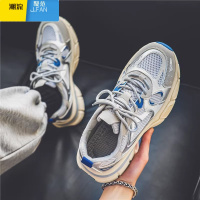 聚范鞋子男鞋夏季休闲初中生透气网面运动鞋百搭男士防滑跑步老爹男款