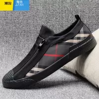聚范2024夏季新款男鞋透气潮流休闲板鞋懒人老北京布鞋一脚蹬帆布鞋子