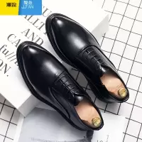 聚范休闲皮鞋男英伦尖头商务正装上班新郎结婚夜店发型师黑色韩版男鞋