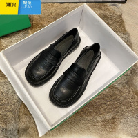 聚范小皮鞋英伦风单鞋女2024新款平底乐福鞋百搭黑色工作鞋一脚蹬