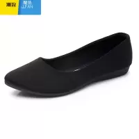 聚范老北京布鞋女单鞋平底上班鞋牛筋底软底一脚蹬工作鞋职业黑色布鞋