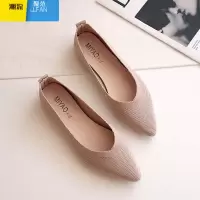 聚范飞织单鞋女孕妇鞋外穿尖头平底针织透气豆豆鞋浅口软底懒人鞋