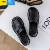 聚范软底黑色小皮鞋女2023新款一脚蹬工作鞋英伦风乐福鞋平底单鞋百搭