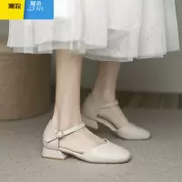 聚范包头凉鞋女2024春新款法式仙女风温柔配裙子中粗跟单鞋玛丽珍女鞋