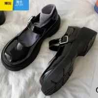 聚范脚宽胖肥大码女鞋31一46玛丽珍小皮鞋女百搭复古英伦风日系jk单鞋