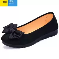 聚范老北京布鞋女单鞋豆豆鞋孕妇黑色工作鞋软底防滑妈妈鞋懒人一脚蹬