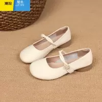 聚范仙女风浅口单鞋女配裙子2024秋季新款森女风法式低跟时尚玛丽珍鞋