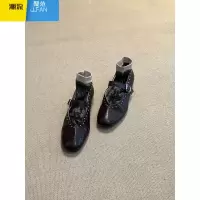 聚范皮版~平底圆头浅口玛丽珍鞋女2024新款一字带百搭通勤单鞋