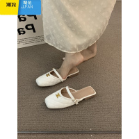 聚范女士包头半拖鞋女夏外穿法式温柔仙女晚风气质黑色小香风凉拖单鞋
