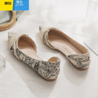 聚范皮版~浅口尖头平底侧空晚晚温柔风配裙子的鞋子气质单鞋女夏季