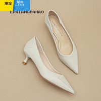 聚范黑色高跟鞋女新款职业细跟低跟工作高级软皮不累脚小码单鞋313233