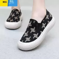 聚范新款时尚百搭女鞋女休闲厚底一脚蹬女鞋浅口透气鞋