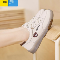 聚范牛筋底软底防滑松紧带板鞋2024新款小皮鞋一脚蹬小白鞋平底单鞋女