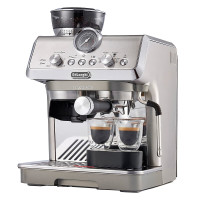 德龙(Delonghi)咖啡机 半自动意式冷萃 可变压技术15Bar泵压打奶泡现磨豆粉两用现磨压力表 EC9255.M