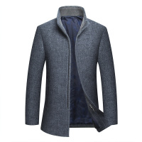 2017秋冬新品男士韩版修身毛呢大衣中长款中青年立领羊毛呢子风衣