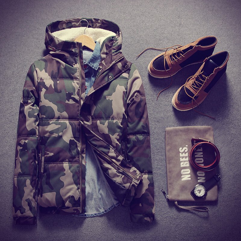 冬季棉衣男迷彩服棉服外套男青年羊羔毛保暖棉袄冬装迷彩色