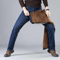 2017秋冬季男式大码弹力牛仔裤男士修身直筒长裤子商务休闲潮男装