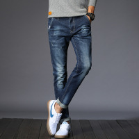 时尚青年四季休闲裤男装牛仔裤主推韩版弹力简约百搭小脚长裤