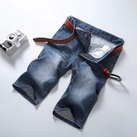 牛仔裤男夏季薄款五分裤男士休闲中裤大码直筒5分裤男牛仔裤