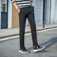 秋季男式休闲裤2017新款韩版运动裤直筒修身针织卫裤纯棉长裤子