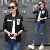 少女风暴短外套女2017新款棒球服女式韩版修身短款军绿色百搭夹克