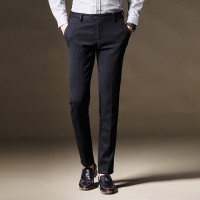 2017秋冬新款英伦男士商务修身西裤韩版男式直筒时尚休闲裤西装裤
