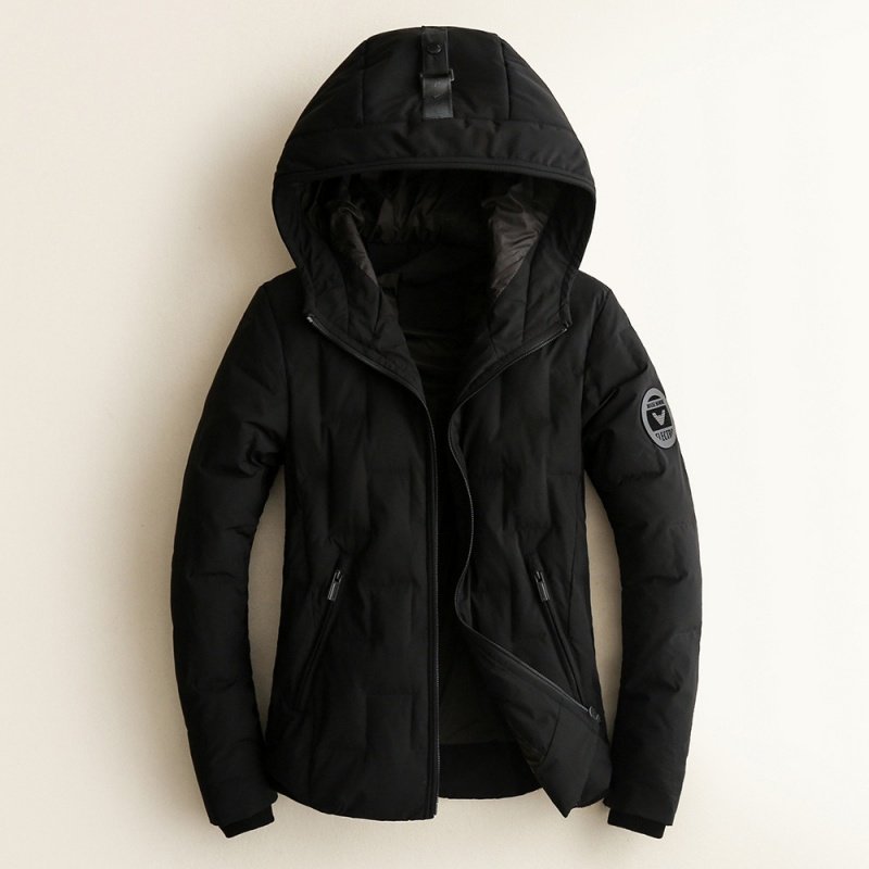 冬季新品剪标男士白鸭绒连帽羽绒服加厚防寒修身外套大码男装