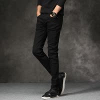 2018新款男式牛仔裤秋冬季修身款直筒韩版休闲裤青少年流行男裤子