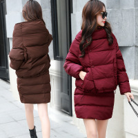 棉袄女套装短裙2017冬新款韩版短款棉衣两件套大码加厚羽绒棉服