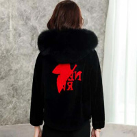 2017秋冬女装新品韩版时尚显瘦仿羊剪绒毛领皮草大衣外套服装