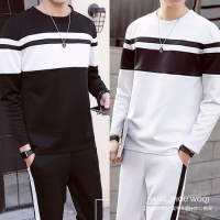 休闲运动套装男式2017季新款男韩版时尚圆领卫衣套装