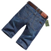 2017夏季薄款男式牛仔短裤修身直筒五分牛仔裤青年百搭休闲中裤男