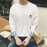 男士T恤长袖薄款圆领秋季衣服青少年男装上衣宽松韩版潮学生卫衣