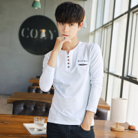 男士T恤长袖V领韩版修身打底衫中国风卫衣服外套秋季新款男装上衣