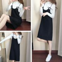 秋装女2017新款女装秋季长袖吊带连衣裙套装秋款背带裙两件套秋冬