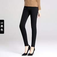 女裤黑色加绒打底裤女外穿加厚冬季高腰弹力修身小脚裤子女黑色