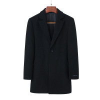 毛呢大衣男中长款新款西服领一粒扣羊毛大衣男装