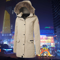 加拿大欧洲站女士中长款纯棉防水防风加厚保暖防寒鹅绒羽绒服