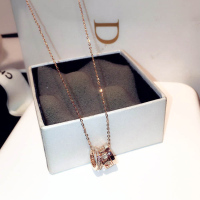 韩版时尚字母 百搭短款钛钢装饰锁骨链项链女