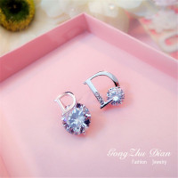 韩国925银锆石迷你耳钉女气质百搭不对称简约D家字母耳环潮人