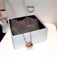 韩版时尚字母项链女百搭短款钛钢装饰锁骨链饰品