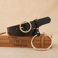 腰带女黑色针扣圆环宽韩版学生复古装饰潮皮带女圆扣简约百搭韩国