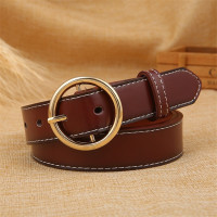 圆扣皮带女针扣简约百搭韩国学生韩版复古装饰潮圆环宽腰带女黑色