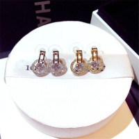 新款超仙水晶耳环女气质韩国个性简约百搭锆石耳坠s925纯银耳饰品名媛耳饰网红耳环生日礼物