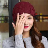 帽子女秋冬天毛线帽韩版潮时尚休闲百搭护耳加厚加绒保暖针织帽女