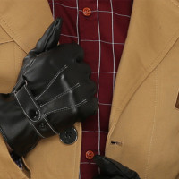 男士皮手套男秋冬季加绒加厚开车骑车触屏手套防风防寒保暖皮手套